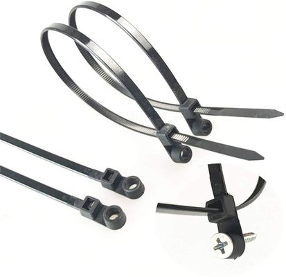 10 inch Screw Hole Zip Ties Mountable Head Nylon Black Plastic Wire Wrap