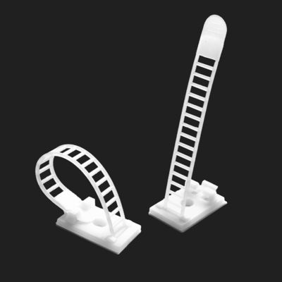 PE Plastic Cable Tie Holder White Black 91mm 92mm Length Zip Tie Wire Holder